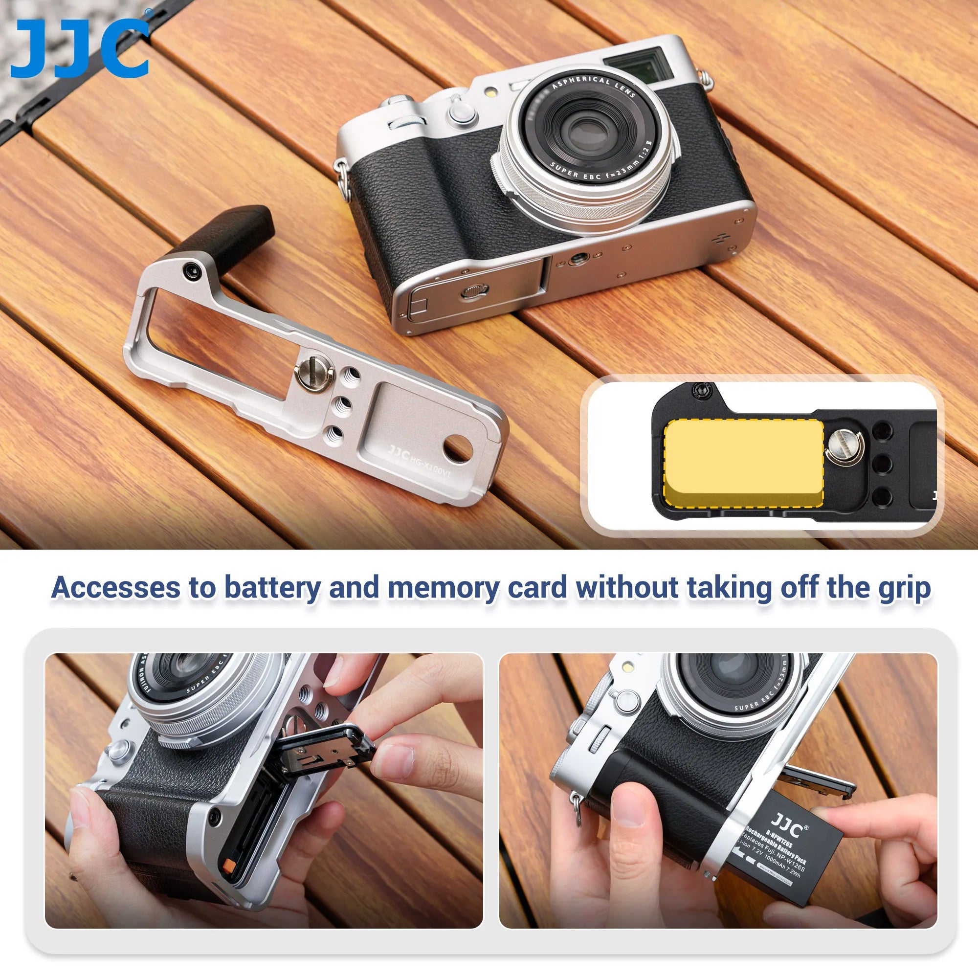 JJC Metal L Bracket Hand Grip for Fujifilm X100Vc