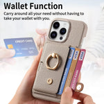 Shockproof Leather Wallet Case with Card Holder for iPhone 15 Series
