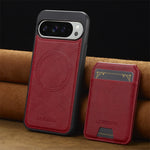 Leather Magnetic Wallet Case with Detachable Card Holder for Google Pixel 10 Series