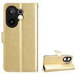 Plain Leather Flip Case with Card Slot & Kickstand for Vivo X200 FE