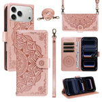 Embossed Datura Leather Wallet Case for iPhone 17 Series
