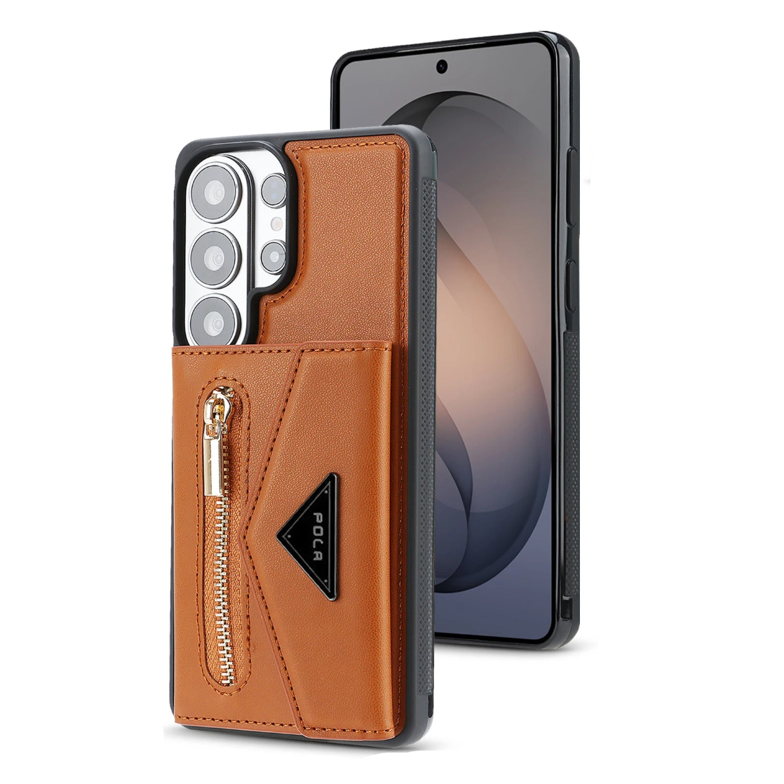 Pebble Grain Leather Detachable Card Pouch Case with Magnetic Attachment for Samsung Galaxy S24 Ultra