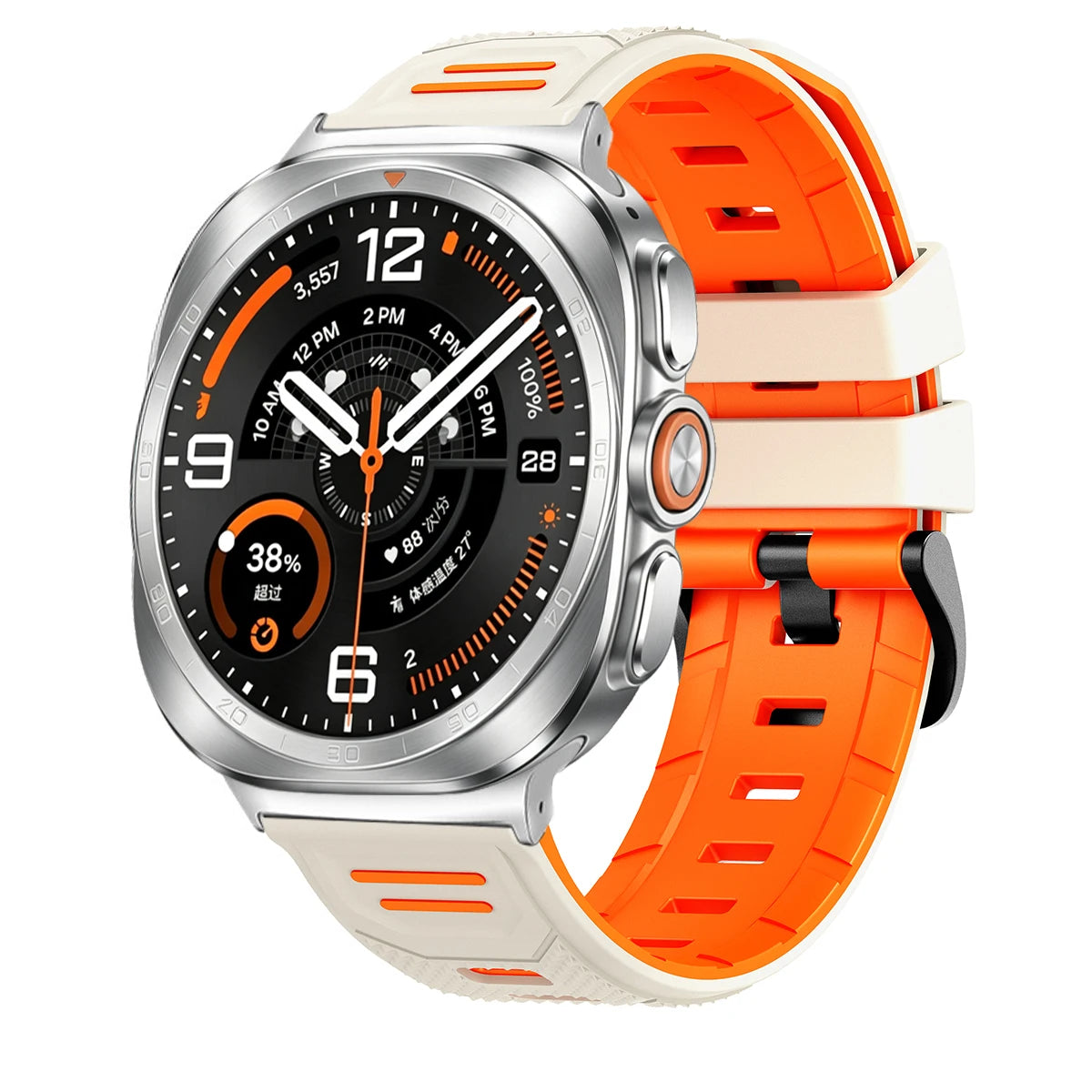 Two-Tone Perforated Silicone Sport Strap for Samsung Galaxy Watch Ultra 2