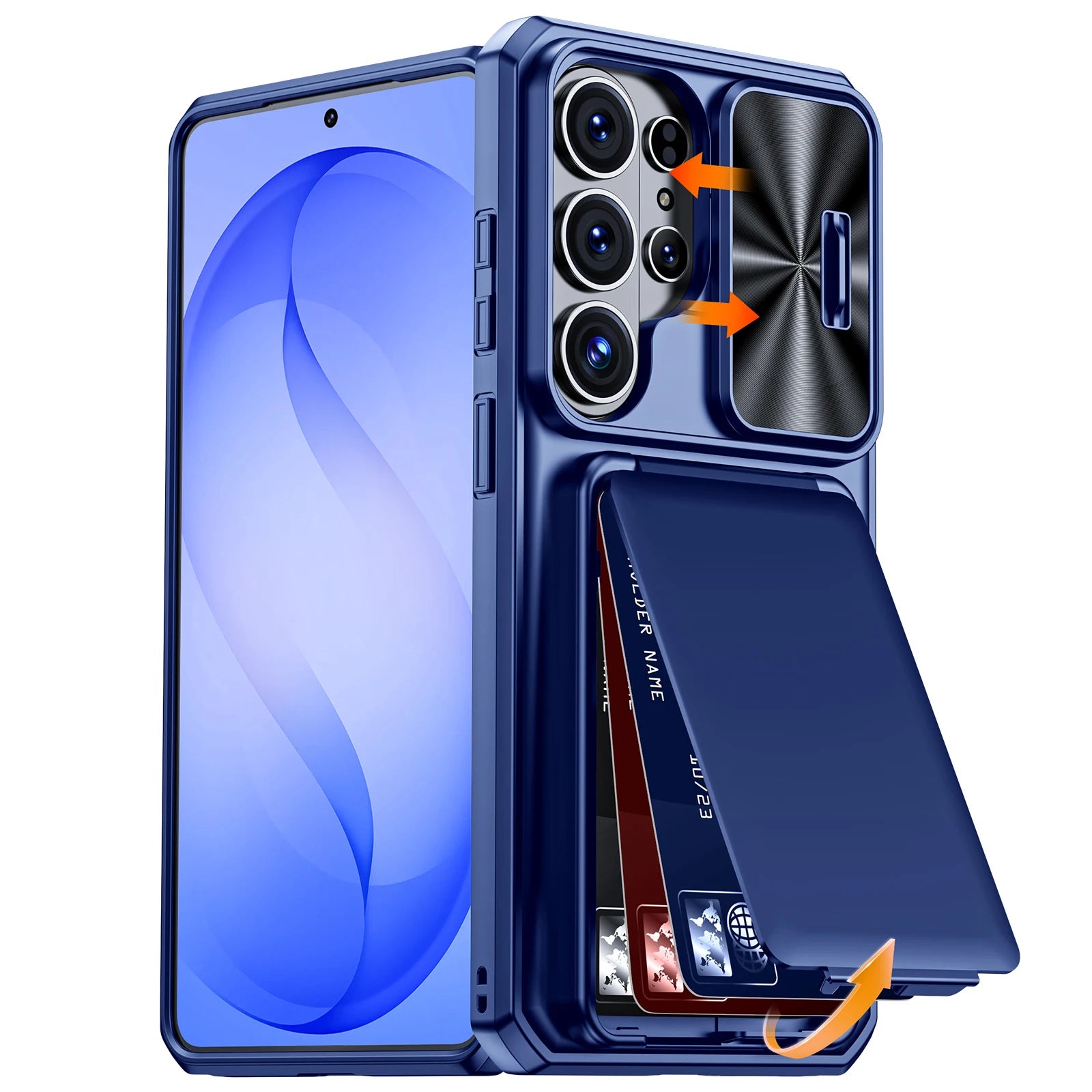 Luxury Executive Wallet Case with Privacy Camera Slide for Samsung Galaxy S26 Ultra