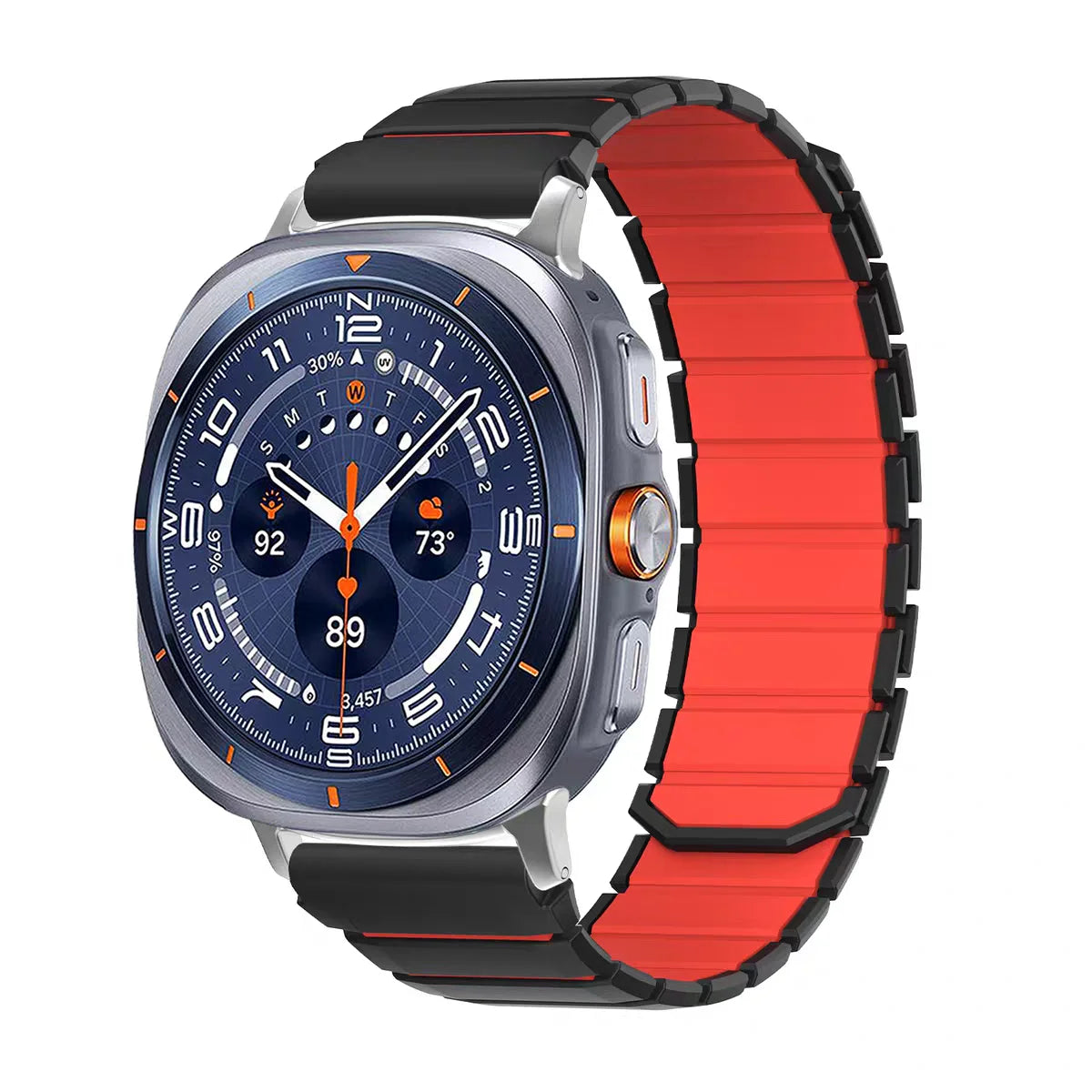 Quilted Silicone Watch Band with Magnetic Quick-Release for Samsung Galaxy Watch Ultra 2