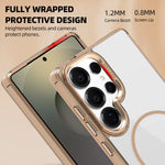 Luxury Magnetic Clear Case with Metal Camera Frame for Samsung Galaxy S24 Series
