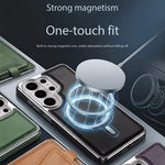 Shockproof Magnetic Leather Case with Removable Card Holder for Samsung Galaxy S26 Series