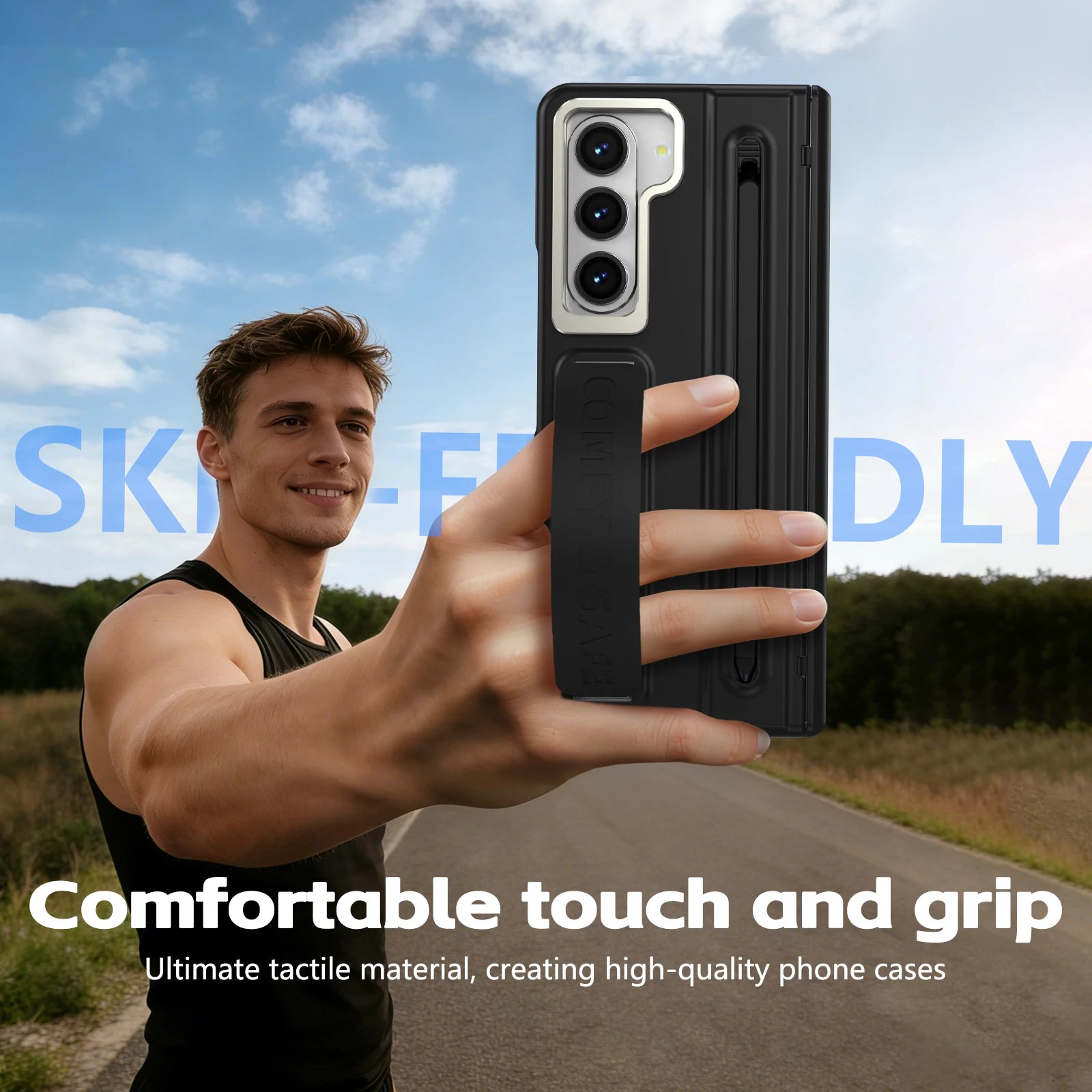 Samsung Galaxy Z Fold 7 Protective Case with Tempered Glass and Stand Holder