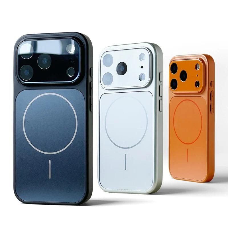 High-Quality MagSafe Case with Camera Lens Glass and Soft Frosted Grip for iPhone 17 Series