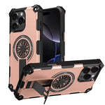 Shockproof Armor MagSafe Case with Invisible Fold Stand for iPhone 16 Series