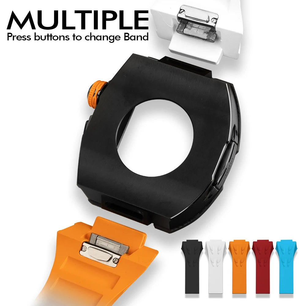 Luxury 5A Cubic Zirconia Titanium Case Modification Kit for Apple Watch Series 10 (46mm)