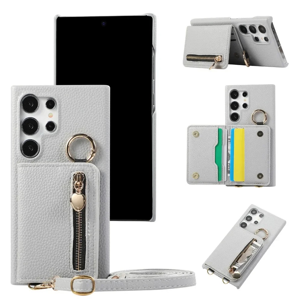 PU Leather Crossbody Wallet Case for Samsung Galaxy S24 Series
