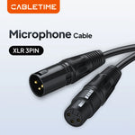 CABLETIME XLR 3-Pin Microphone Cable, Variable Lengths