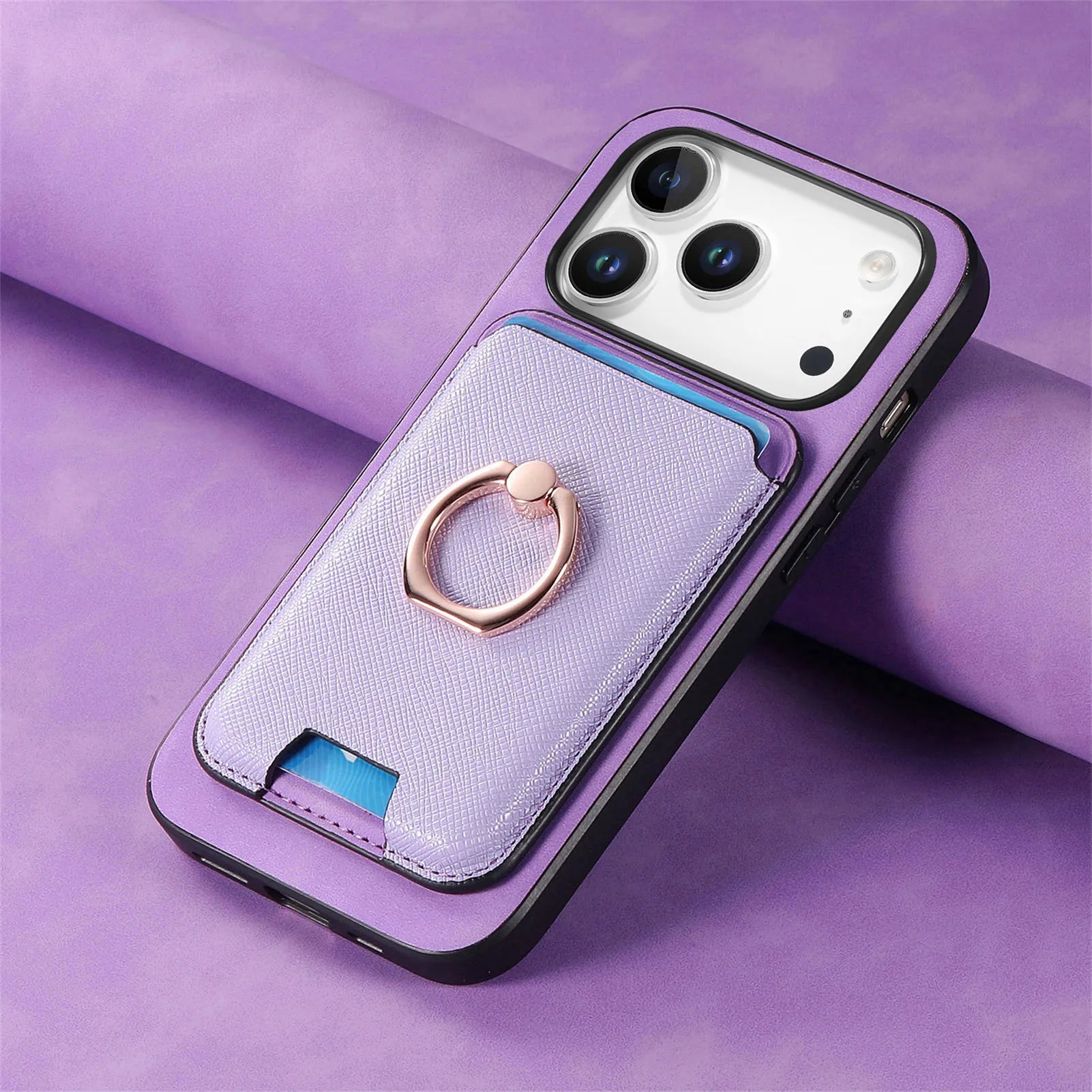 Premium Leather MagSafe Case with Detachable Card Slot for iPhone 17 Series