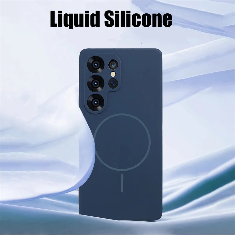 Shockproof Liquid Silicone Magnetic Case for Samsung Galaxy S25 Series