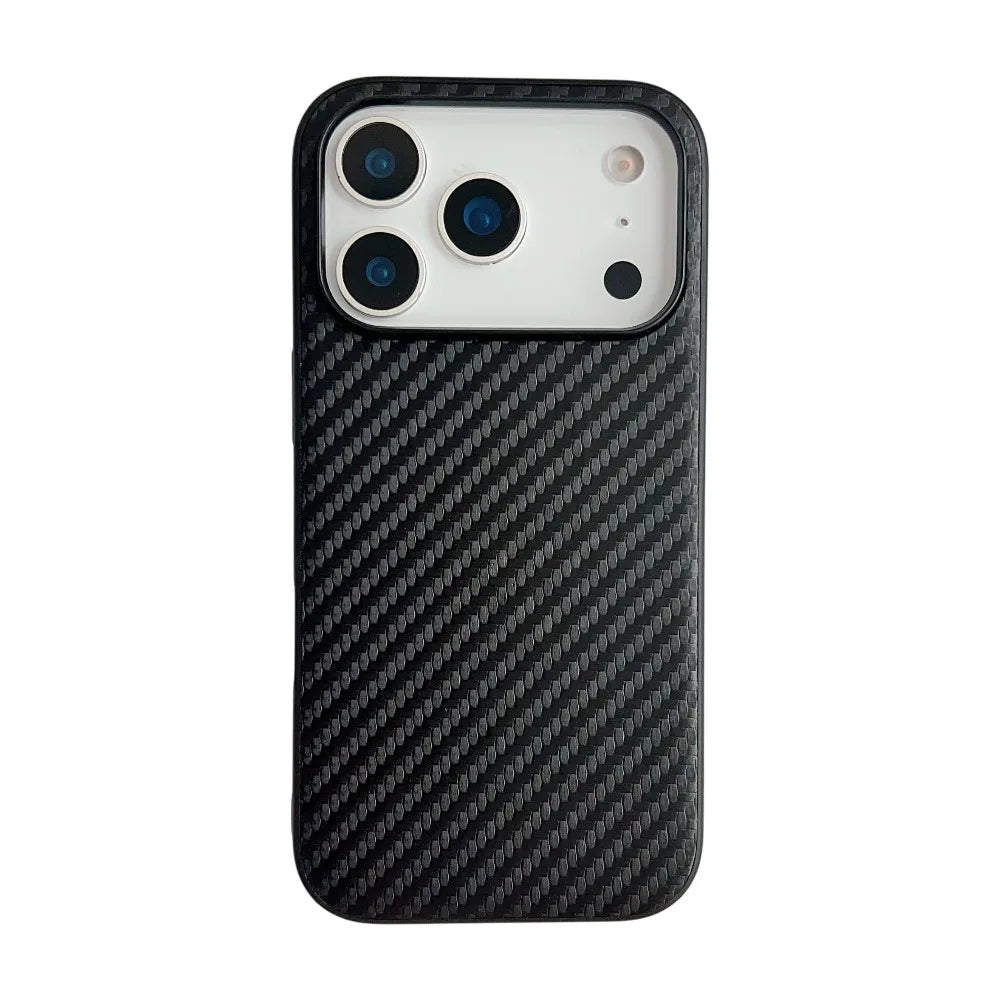 Shockproof Embossed Leather Case with Raised Camera Ring Protection for iPhone 18 Series