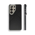 Carbon Fiber Magnetic Case with Metal Lens Cover for Samsung Galaxy S25 Ultra