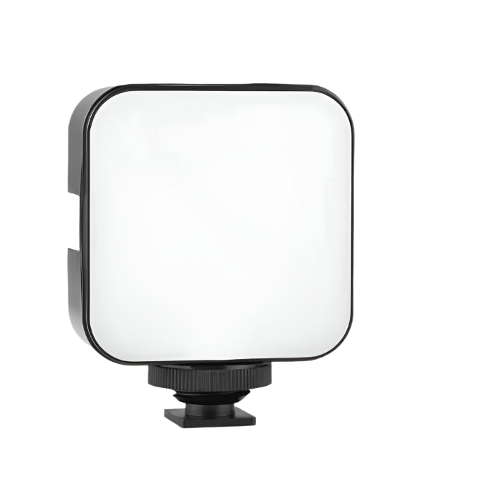 Camera light modifier with a camera on a white background