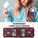 Premium PU Leather Stand Wallet Case for iPhone 17 Series