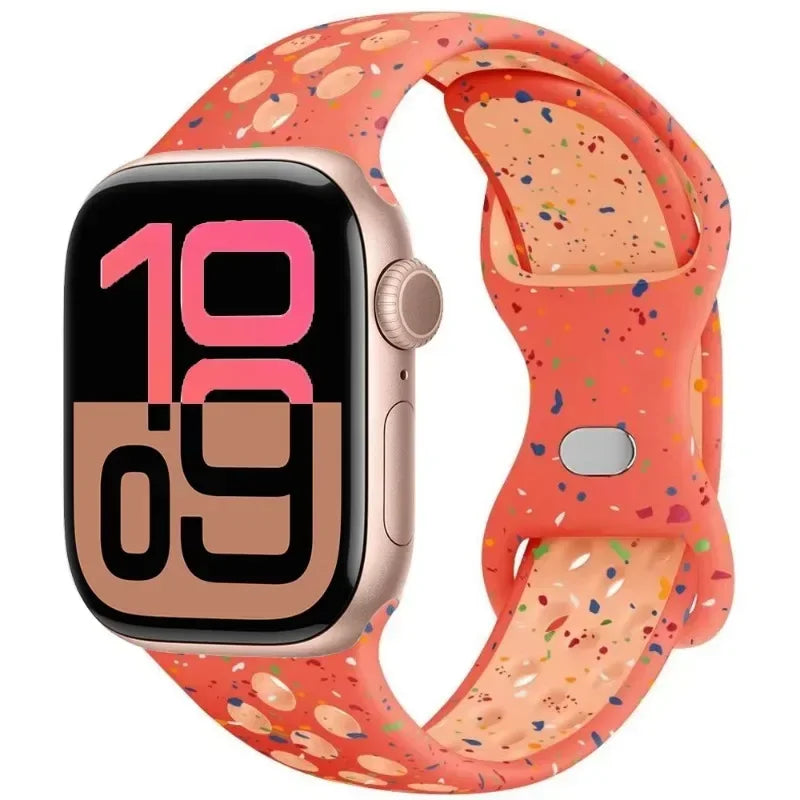 Breathable Silicone Band with Perforated Ventilation for Apple Watch