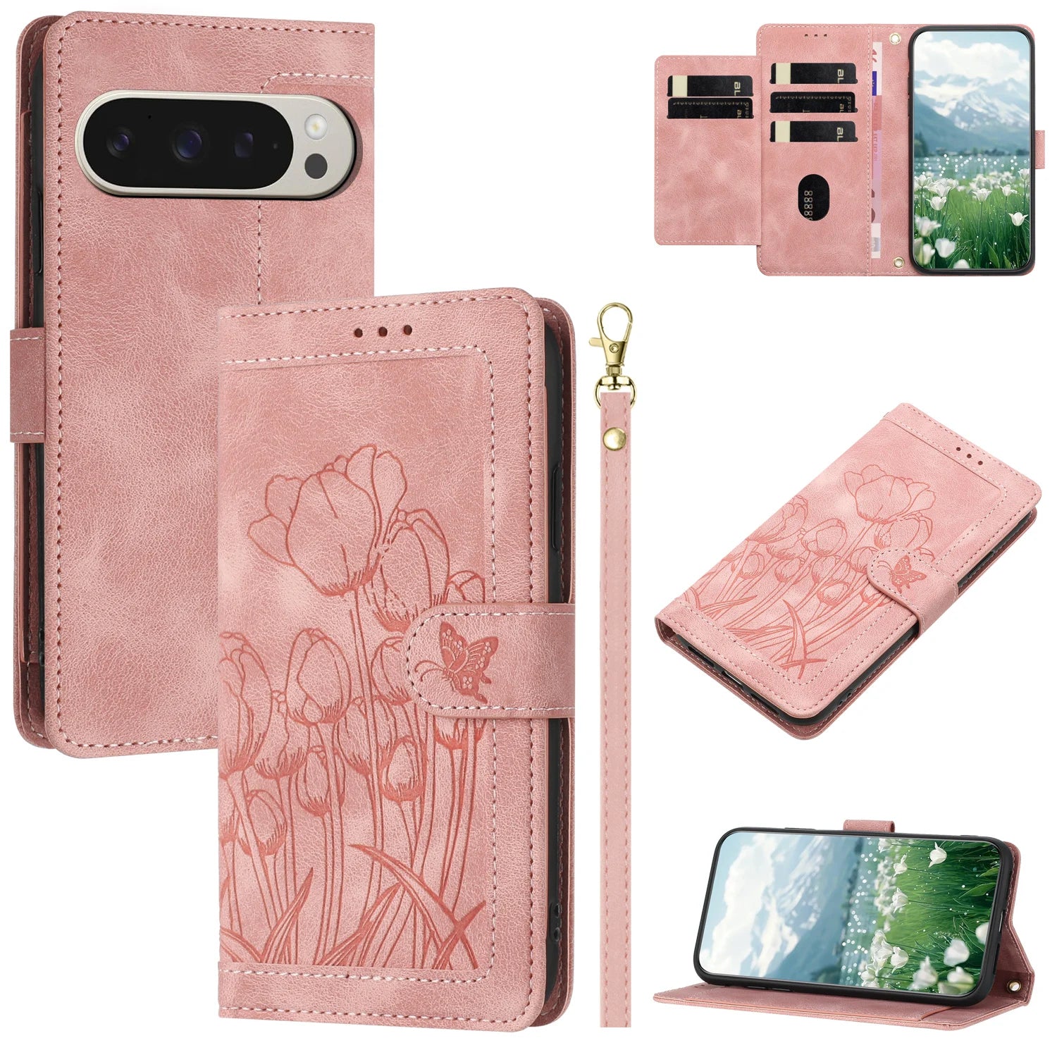 Premium Tulip Wallet Case with Kickstand for Google Pixel 10 Series