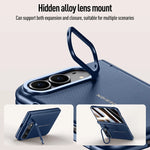 Leather Hinge Protection Case with Integrated Kickstand for iPhone Duo