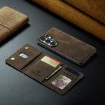 Detachable Magnetic Leather Wallet Case with Camera Ring Protection for Samsung Galaxy S26 Series
