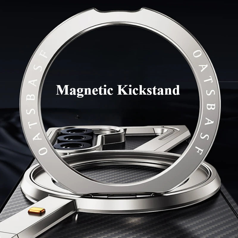 Samsung Galaxy Z Fold 5 Bezel-less Metal Case with Magnetic Stand