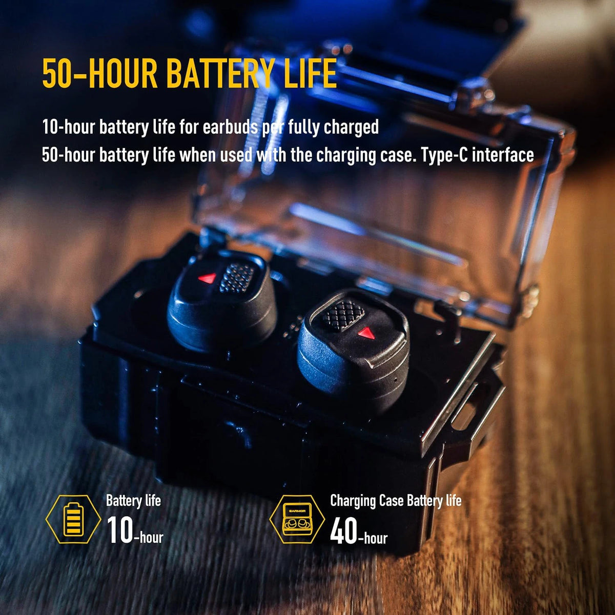 EARMOR M20T PRO 30dB Noise Reduction Shooting Earbuds