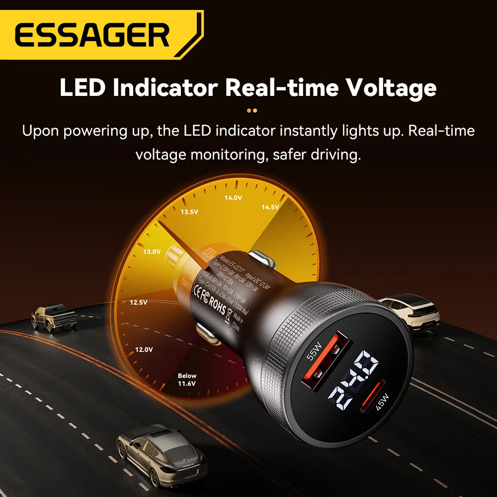 Essager 100W USB-C Car Charger