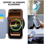 Elegant 3D Flower MagSafe Leather Flip Wallet Case for iPhone 17 Series