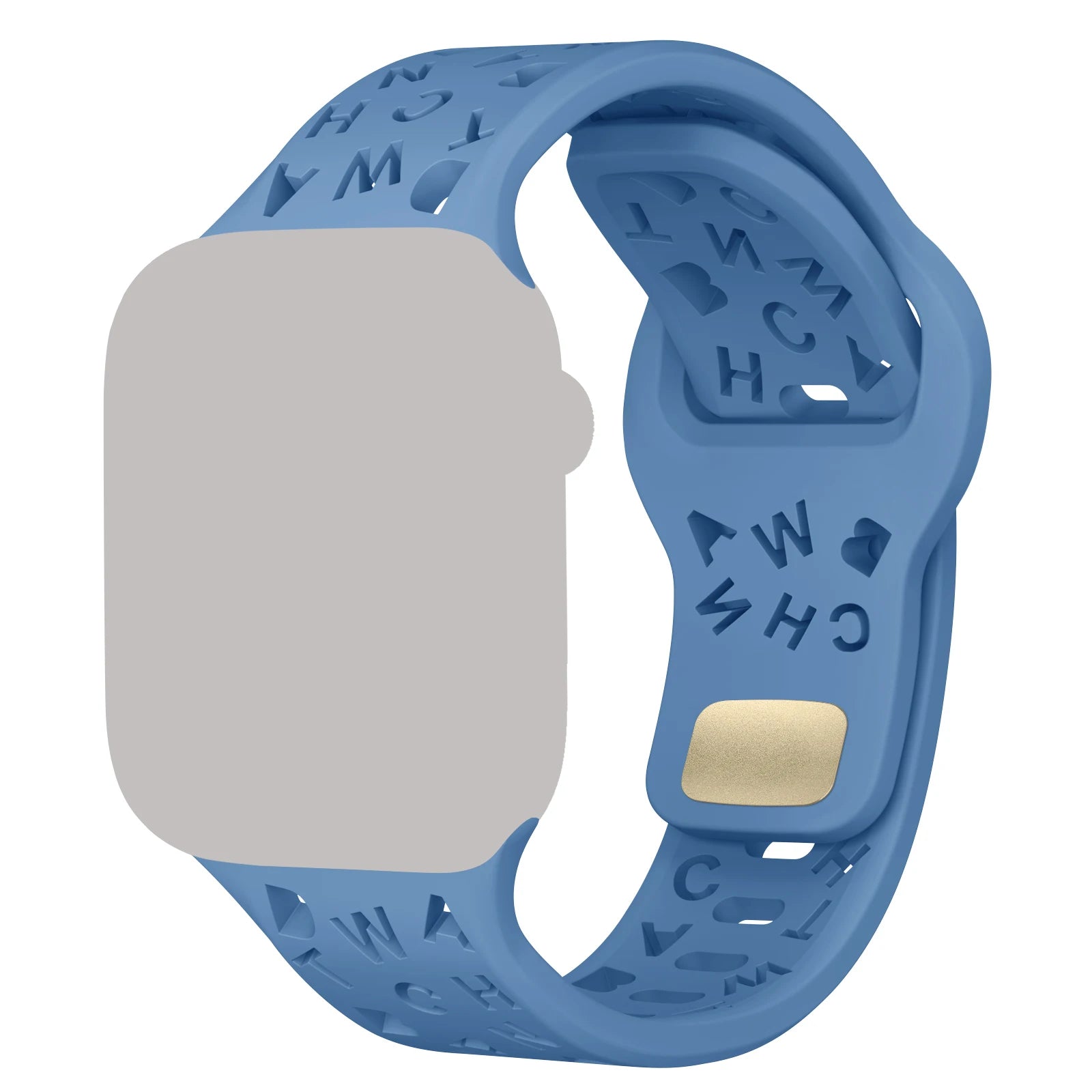Silicone Hollow Alphabet Watchband Strap for Apple Watch