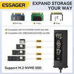 Essager USB-C Hub with M.2 SSD Enclosure – Expand Connectivity & Storage