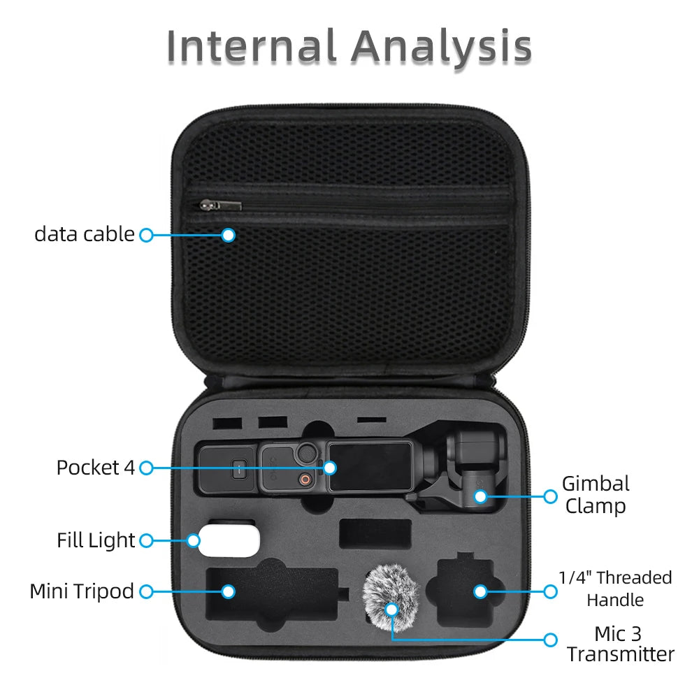 Waterproof Hard PU Shell Storage Case for DJI Osmo Pocket 4
