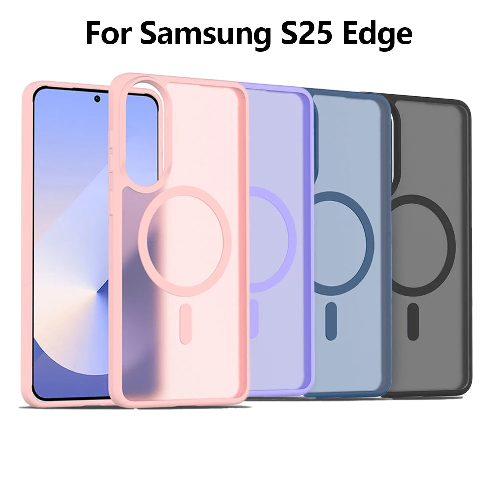 Matte Translucent Magnetic Case for Samsung Galaxy S25 Edge