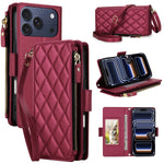 Crossbody Leather Wallet Case with Zipper and Card Slots for iPhone 17 Series