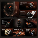 OneOdio SuperEQ D72 Bluetooth 5.4 Earphones with Ear Hooks & Neckband