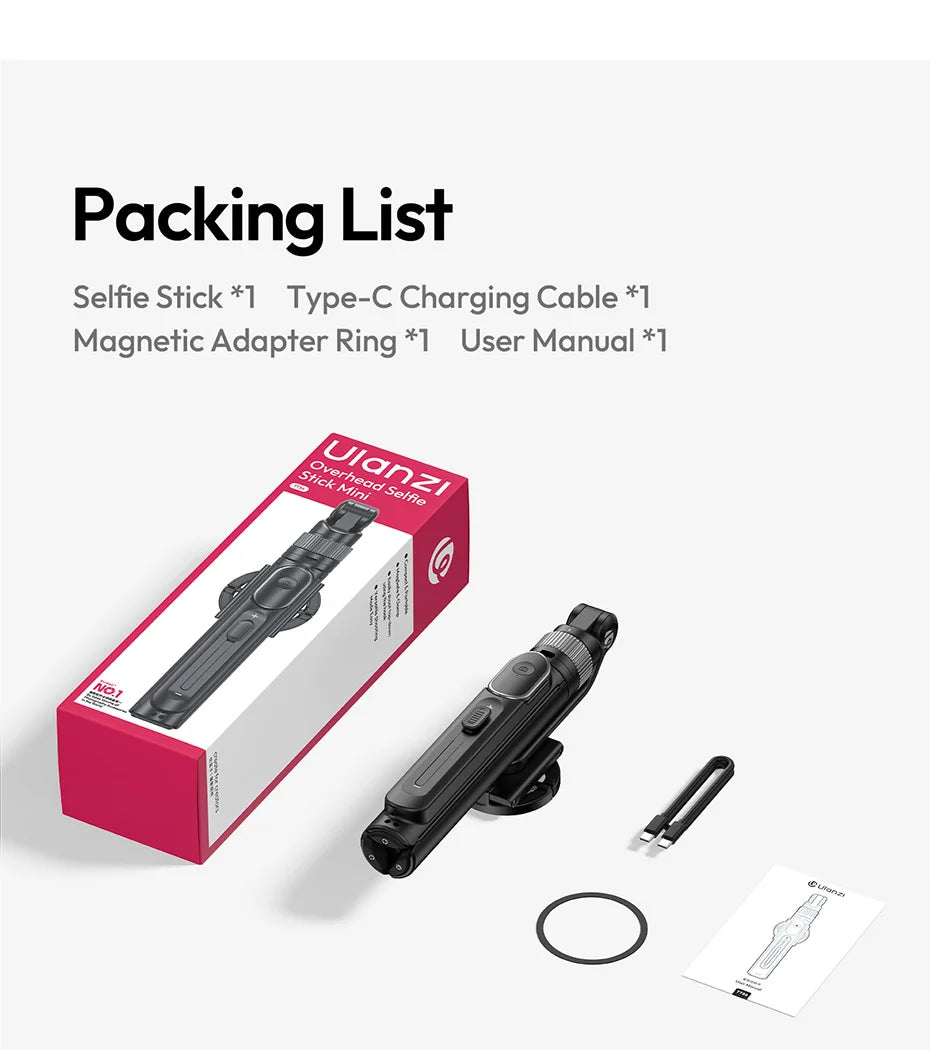 Ulanzi TT86 Mini Overhead Selfie Stick Tripod