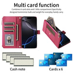 Samsung Galaxy S25 Series Leather Phone Case with Crossbody Strap and Zipper Wallet