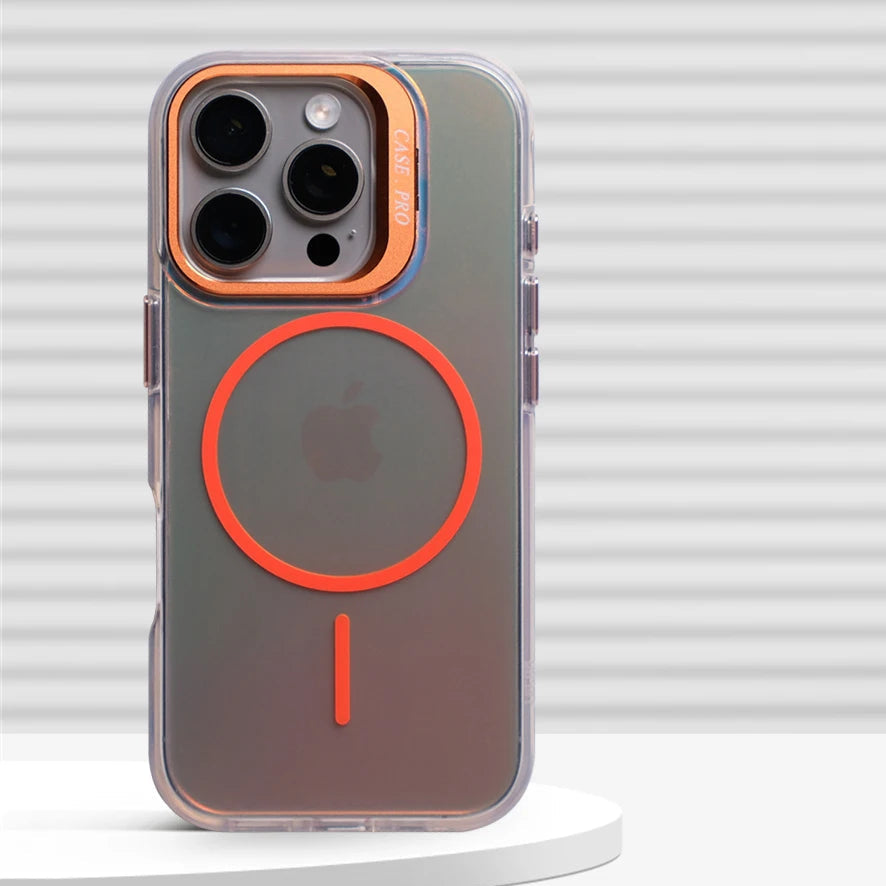 Premium Shockproof Laser Gradient MagSafe Case with Built-In Kickstand for iPhone 15 Series