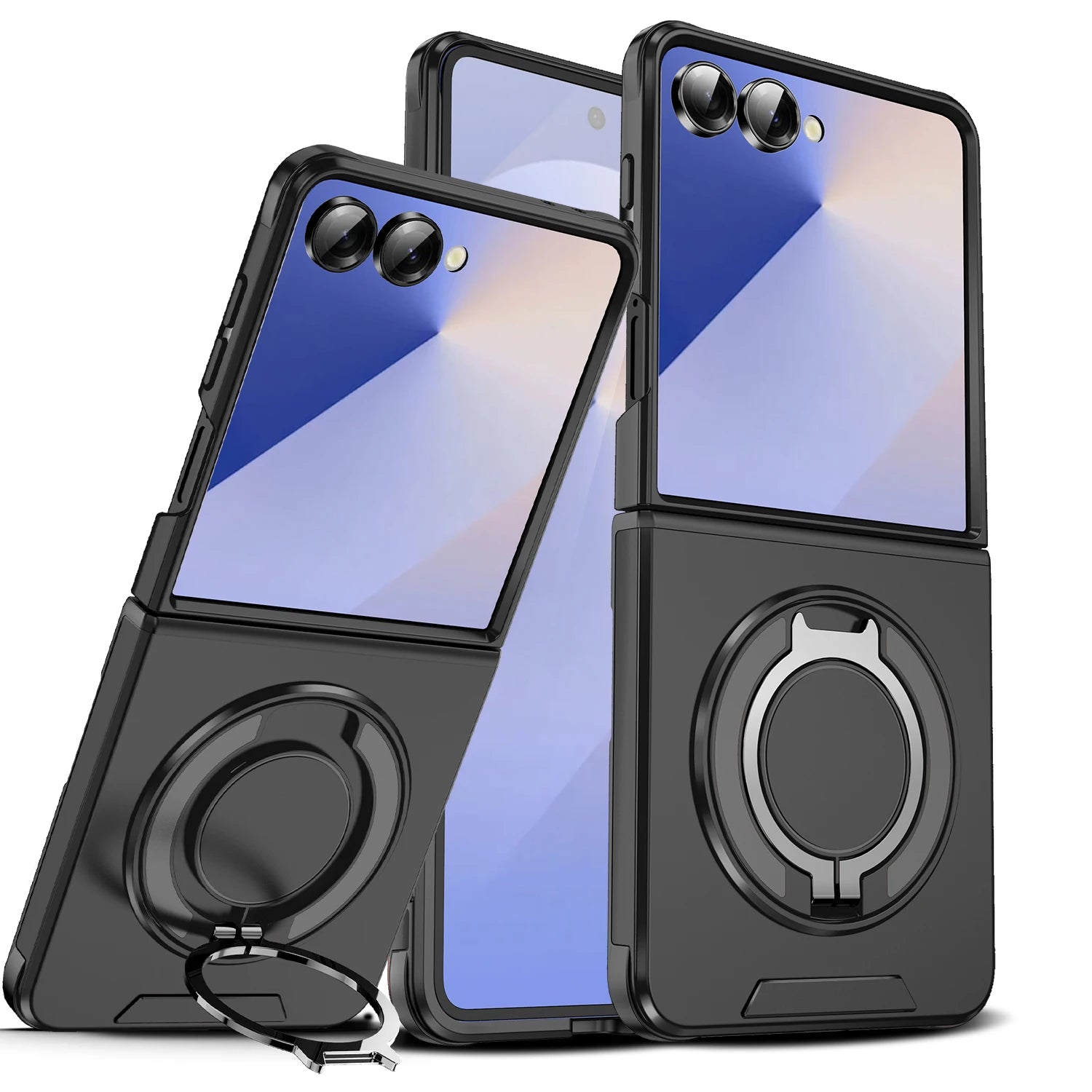 Samsung Galaxy Z Flip 7 Luxury Magnetic Charging Case with Ring Holder