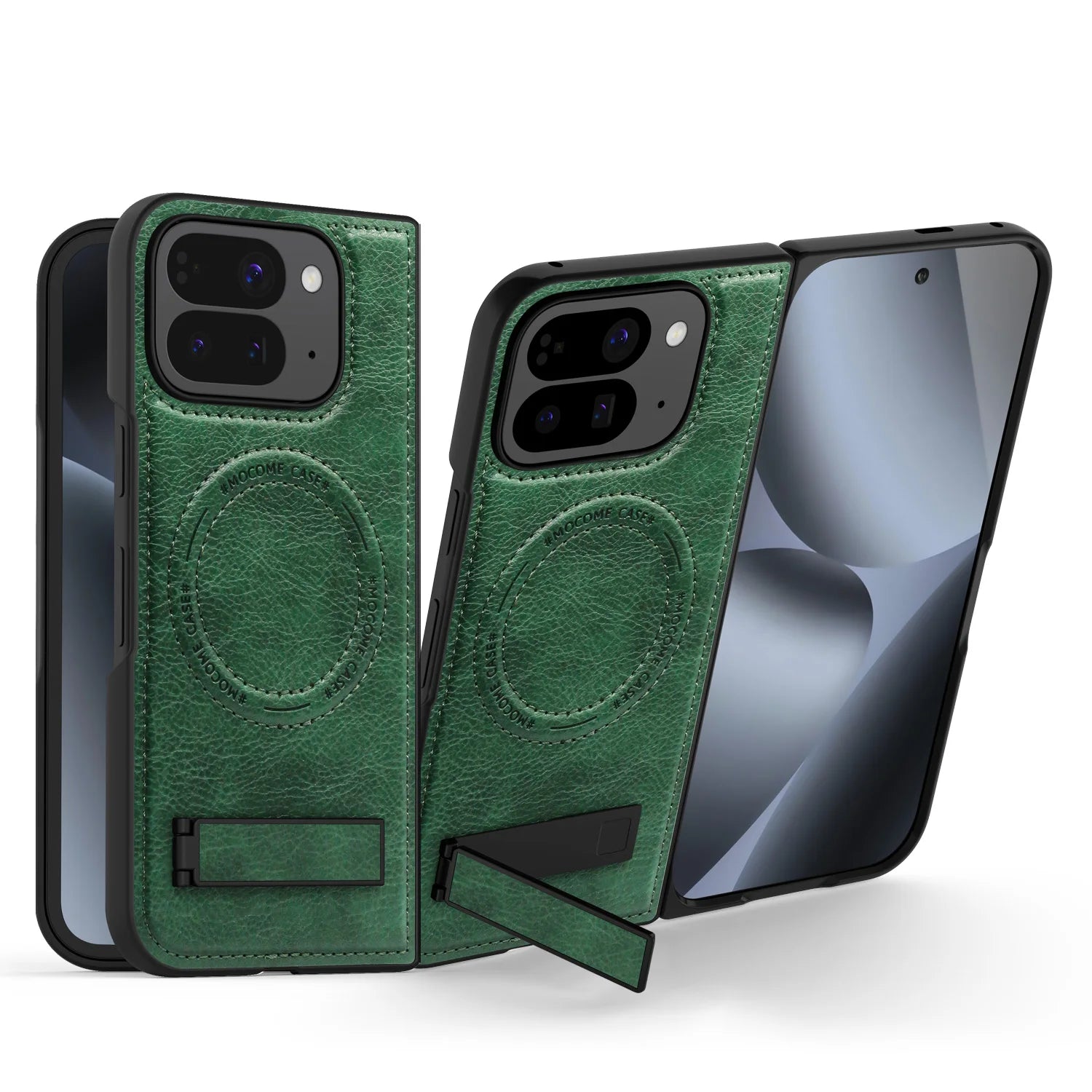 Google Pixel 10 Pro Fold Protective Leather Magnetic Case with Kickstand