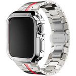 Stainless Steel Link Strap + TPU Case Combo for Apple Watch