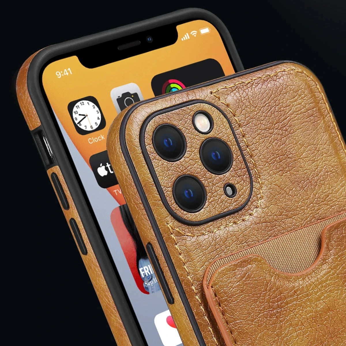 Leather Wallet Phone Case with Card Holder for iPhone 16 Series