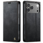 Leather Folio Wallet Case with Integrated Kickstand for iPhone 18 Series