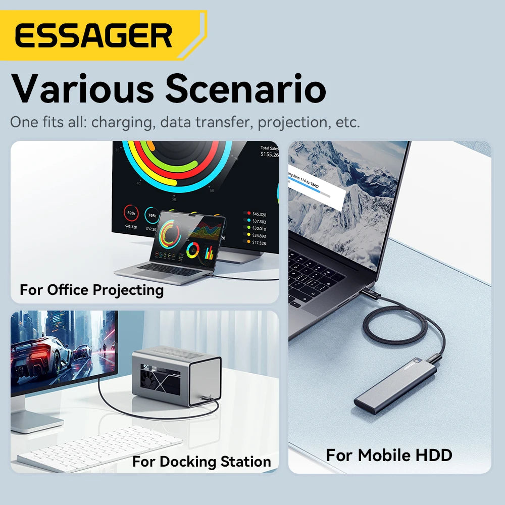 Essager 240W Thunderbolt 4.0 USB TypeC Cable