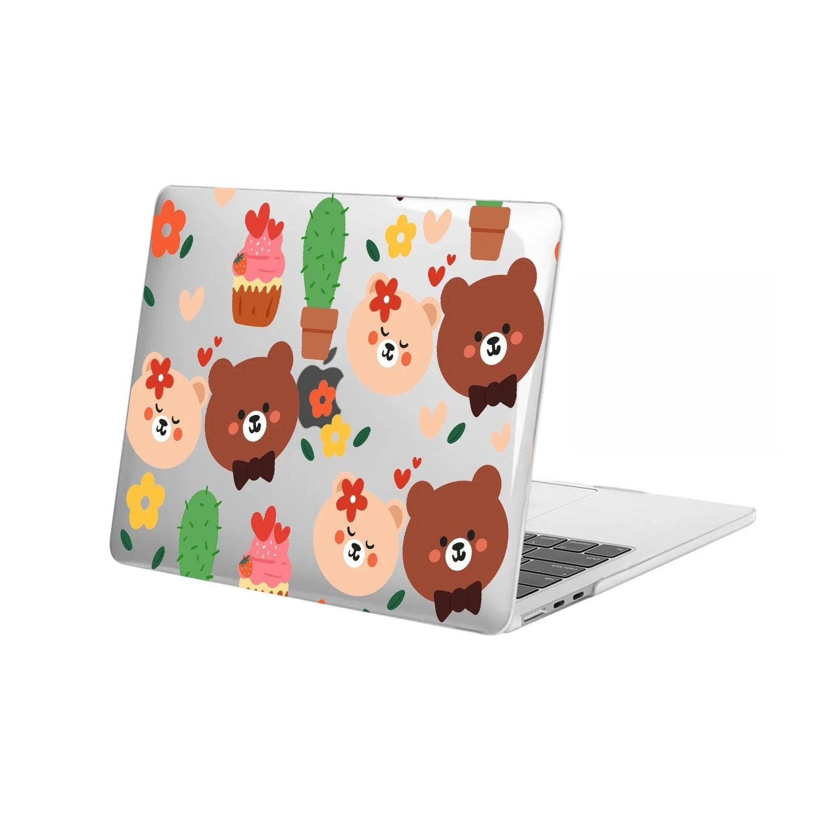 Bear Pattern Transparent Hard Shell Case for MacBook Air M4