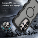 Luxury Wavy Frame Matte Translucent Magnetic Case for Samsung Galaxy S24 Series