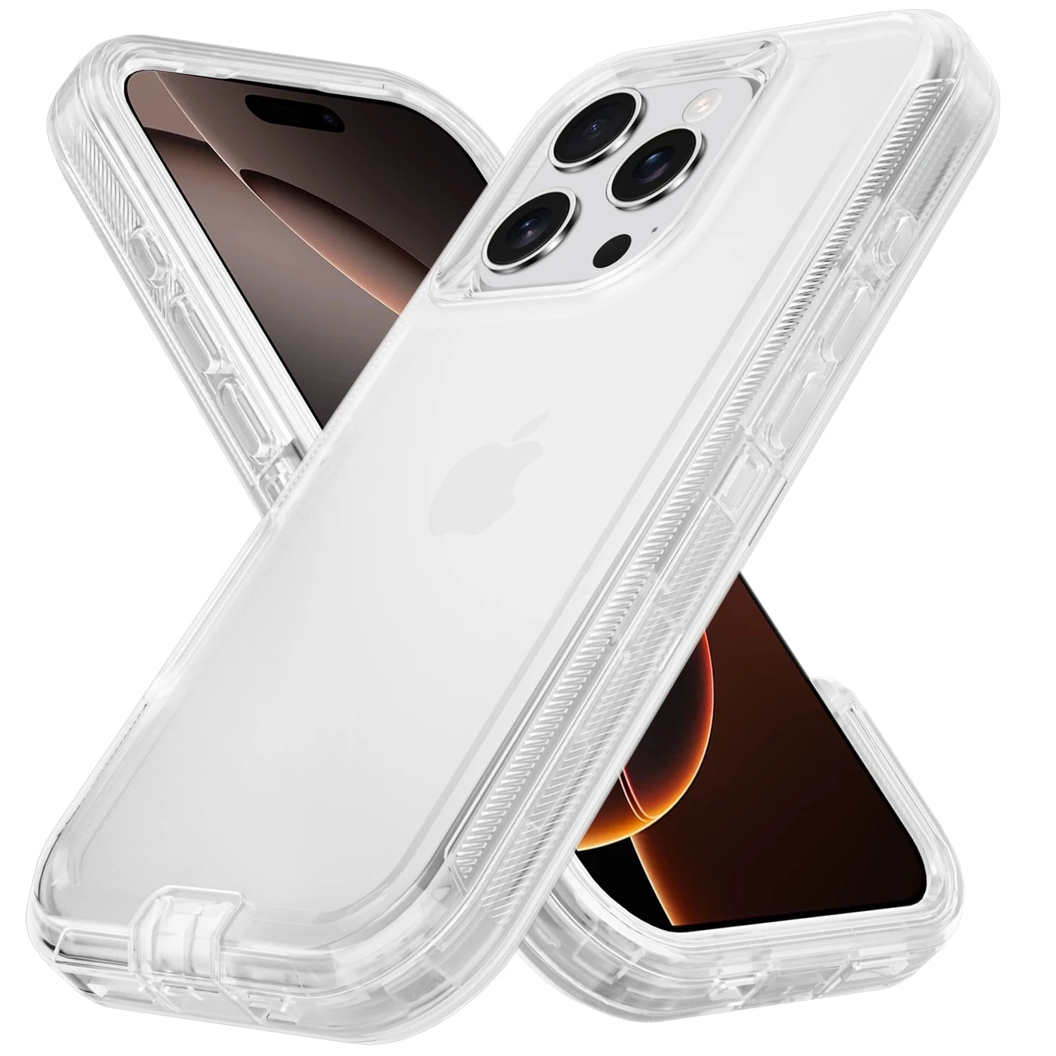 iPhone 16 Series Hard PC + TPU Transparent Armor Shockproof Defender Case