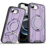 Shockproof Magnetic Hybrid Phone Case with Rotating Ring Bracket for iPhone 16e